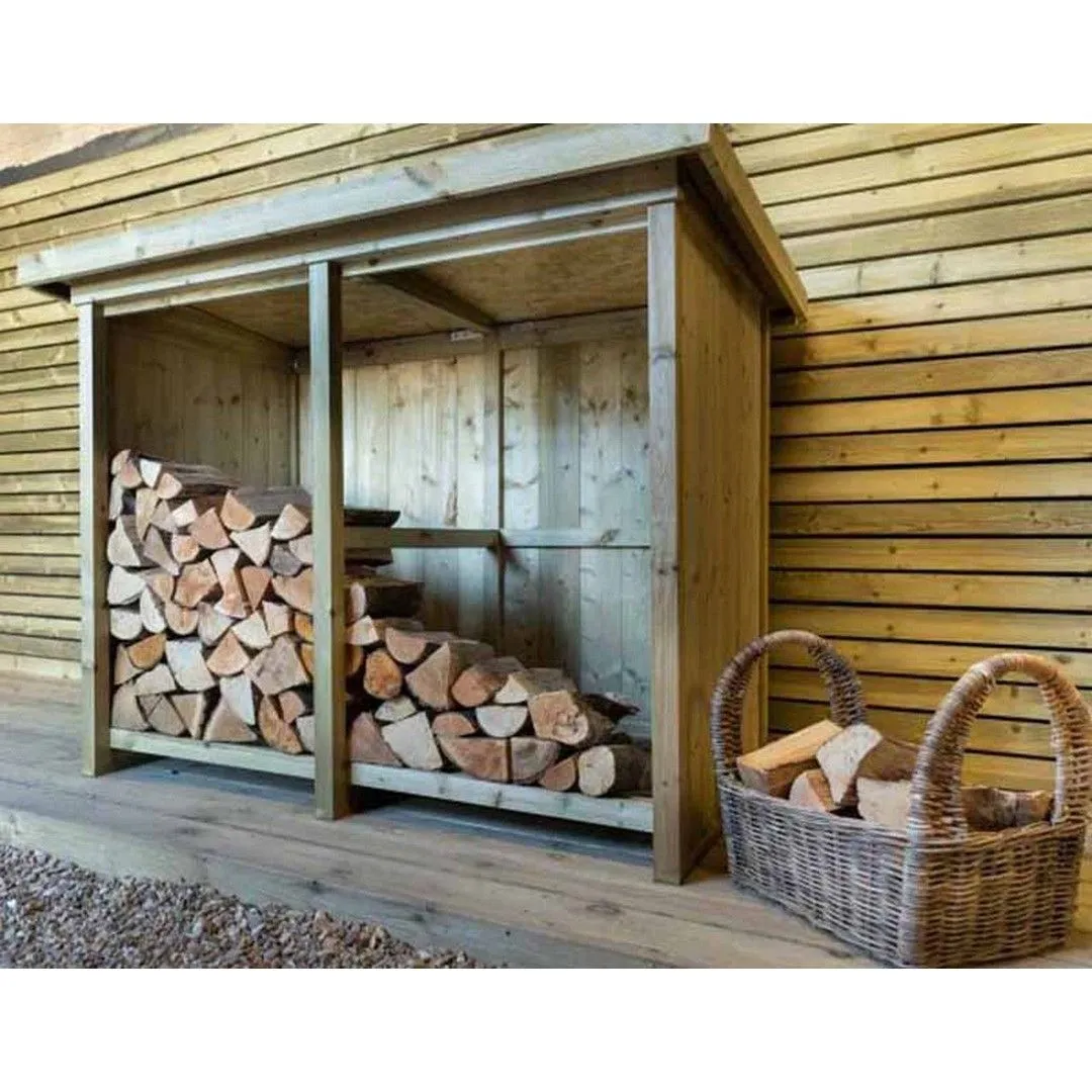 Buttercup Farm Billington Log Store Small - Timber - L96 x W160.6 x H123 cm in Brown 3