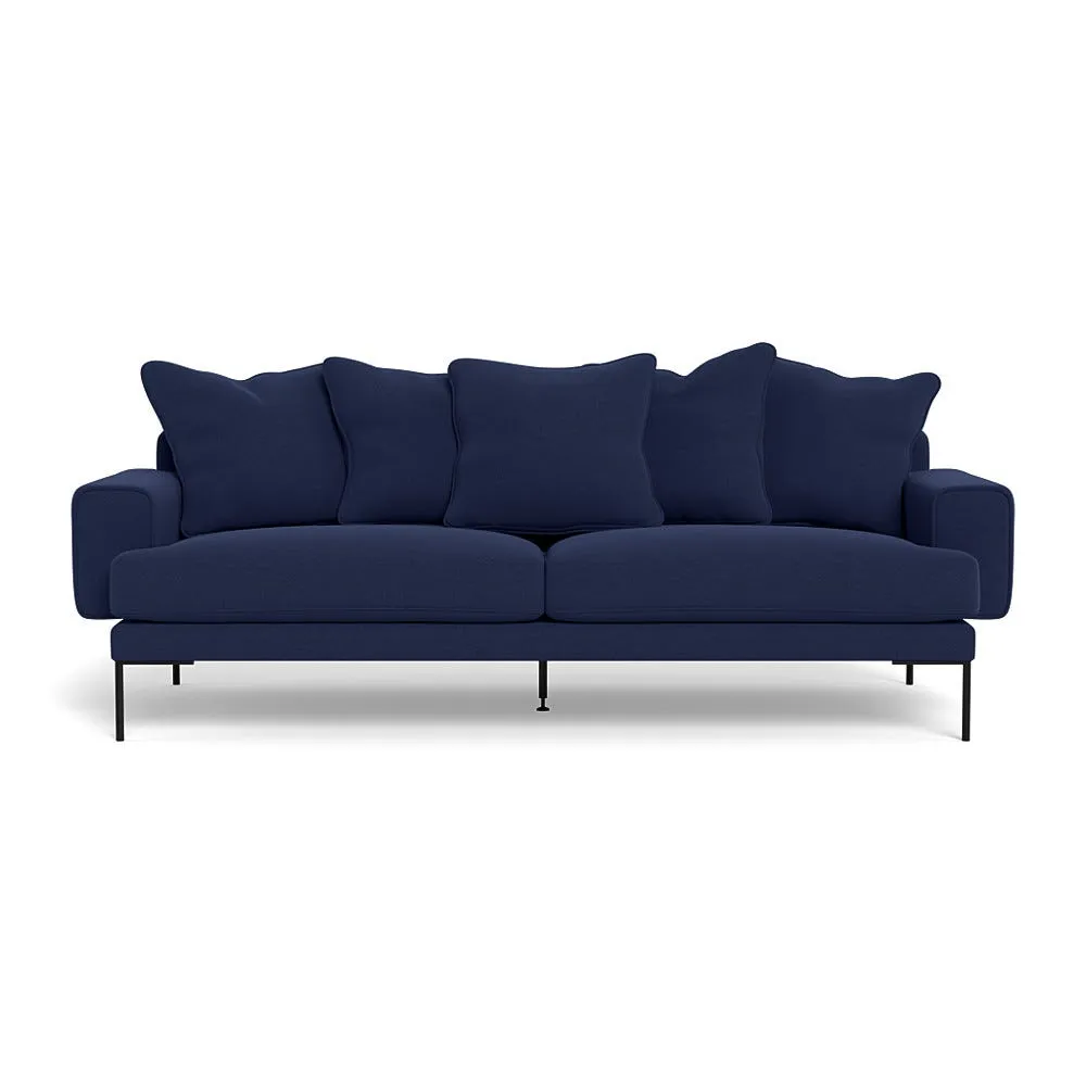 Heal's Torrington 4 Seater Sofa Melton Wool New Navy Black Feet 1