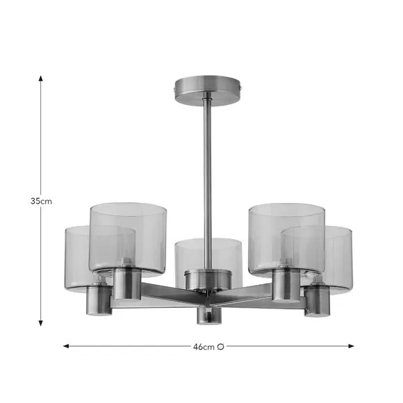 Erin 5 Light Semi Flush Ceiling Light 6