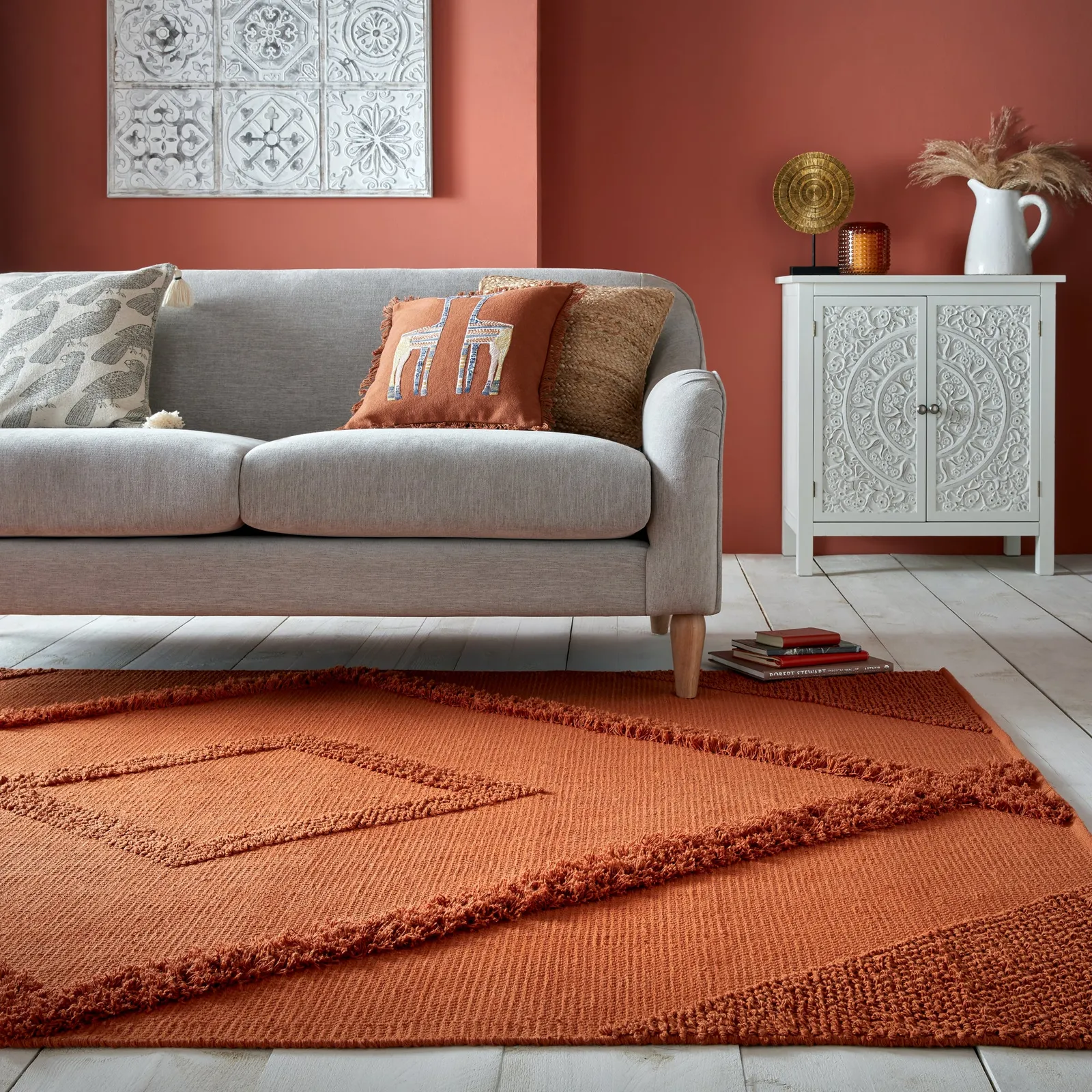 Mala Handwoven Rug Orange