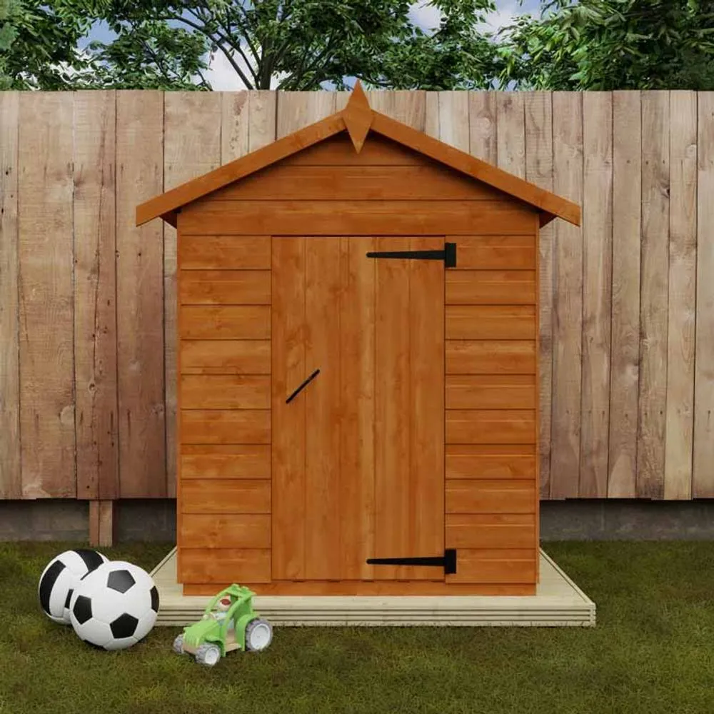Buttercup Farm 3 x 4 Feet Mini Den 12mm Shed - Solid Wood/Softwood/Pine in Burnt Orange 2