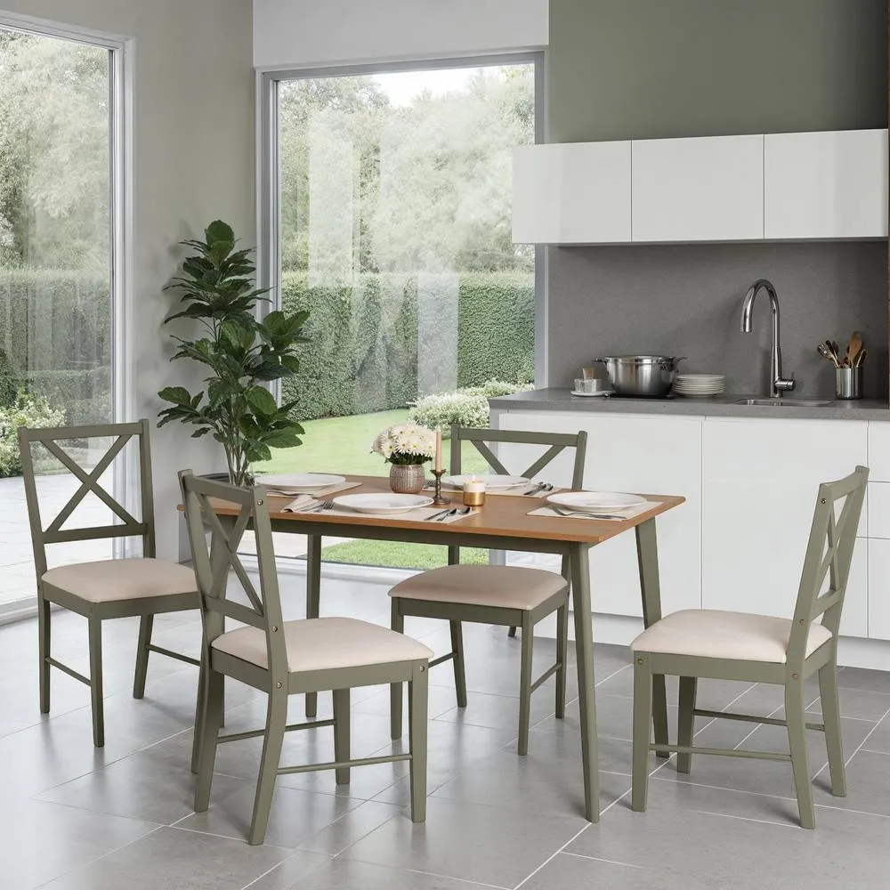 Seconique Balfour 1+4 Dining Set - Sage Green