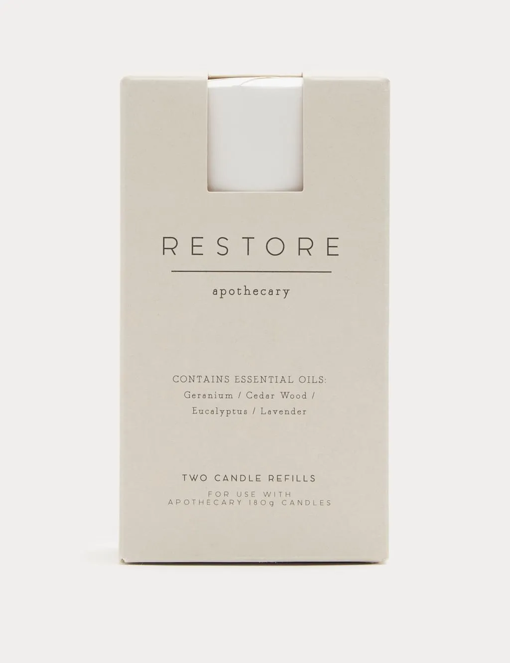 Apothecary Set of 2 Restore Candle Refills White