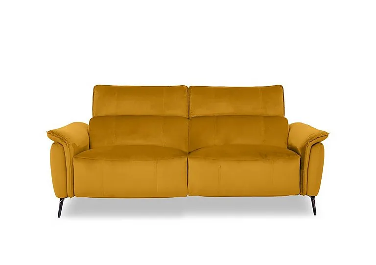 Jude Fabric 3 Seater Power Recliner Sofa with Power Headrests, Power Lumbar and Heated Seats - Opulence Saffron
