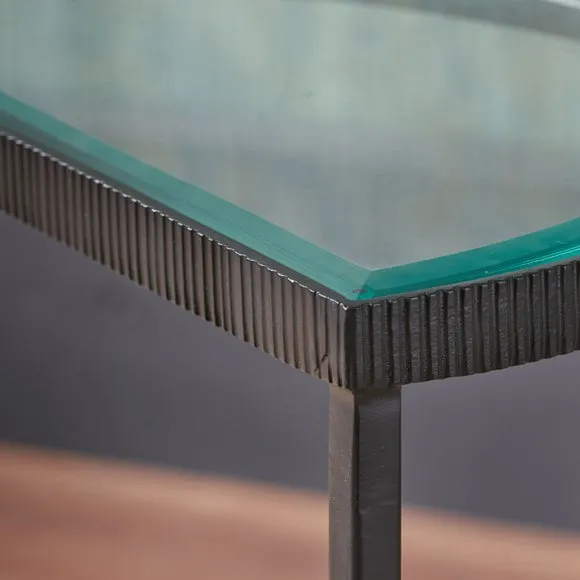 Marazzi Half Moon Coffee Tables, Bevelled Glass 4