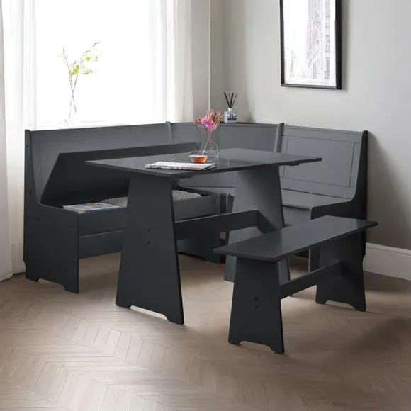 Newport 4 Seater Rectangular Corner Dining Table with Bench 2