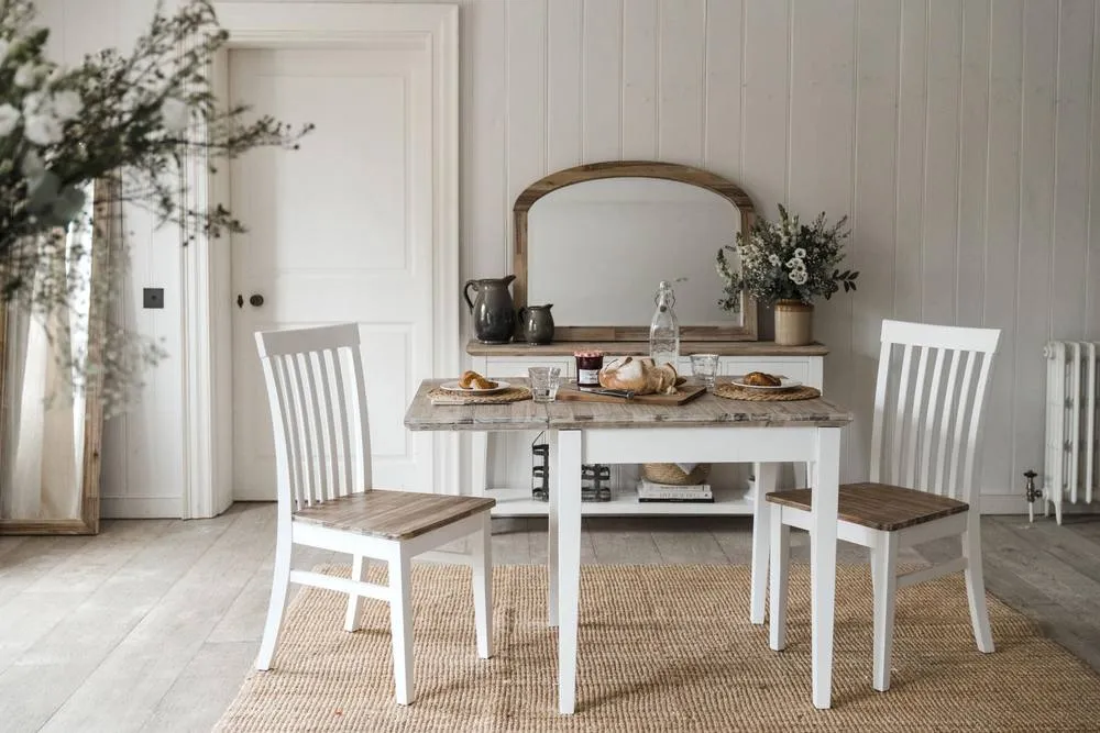 Statement Furniture Florence Square Extendable Kitchen Dining Table in White 3