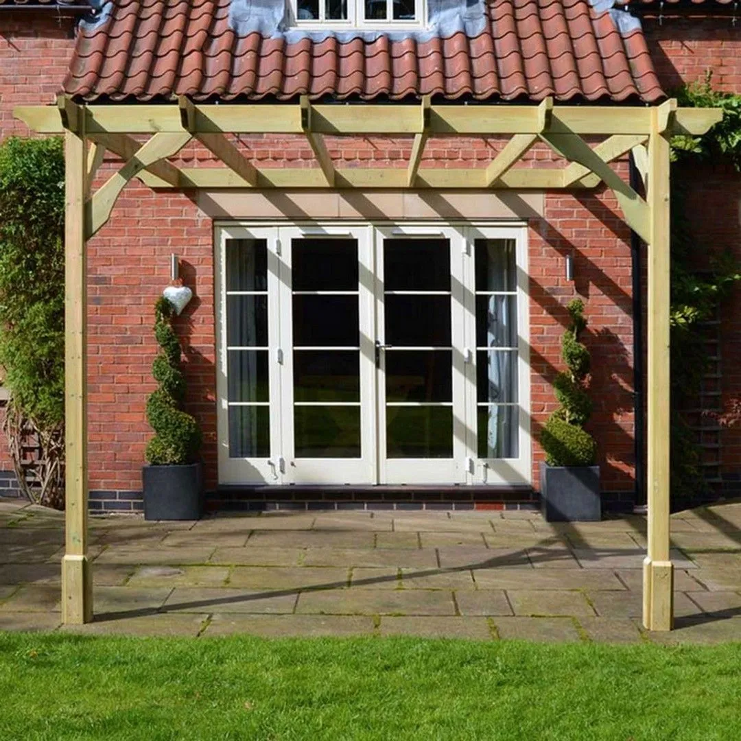Rutland County Garden Furniture Ltd Wall Mounted Premium Pergola, Wood, L300 x W480 x H270 cm, Light Green 3