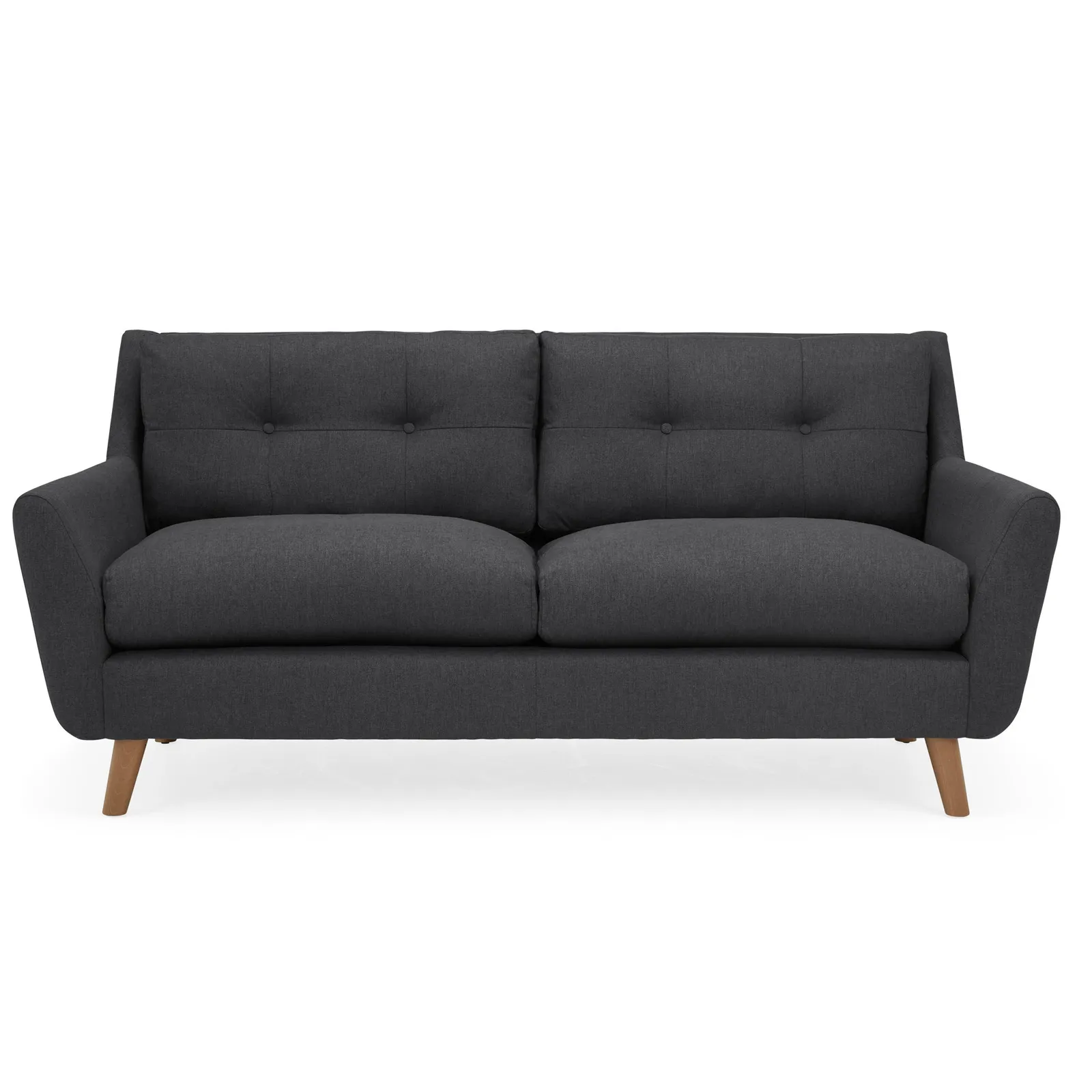 Halston Fabric 3 Seater Sofa Black