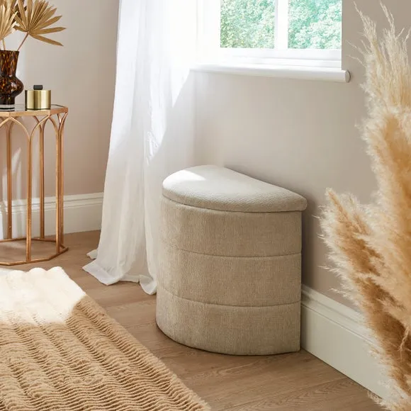 Chenille Half Moon Ottoman 1