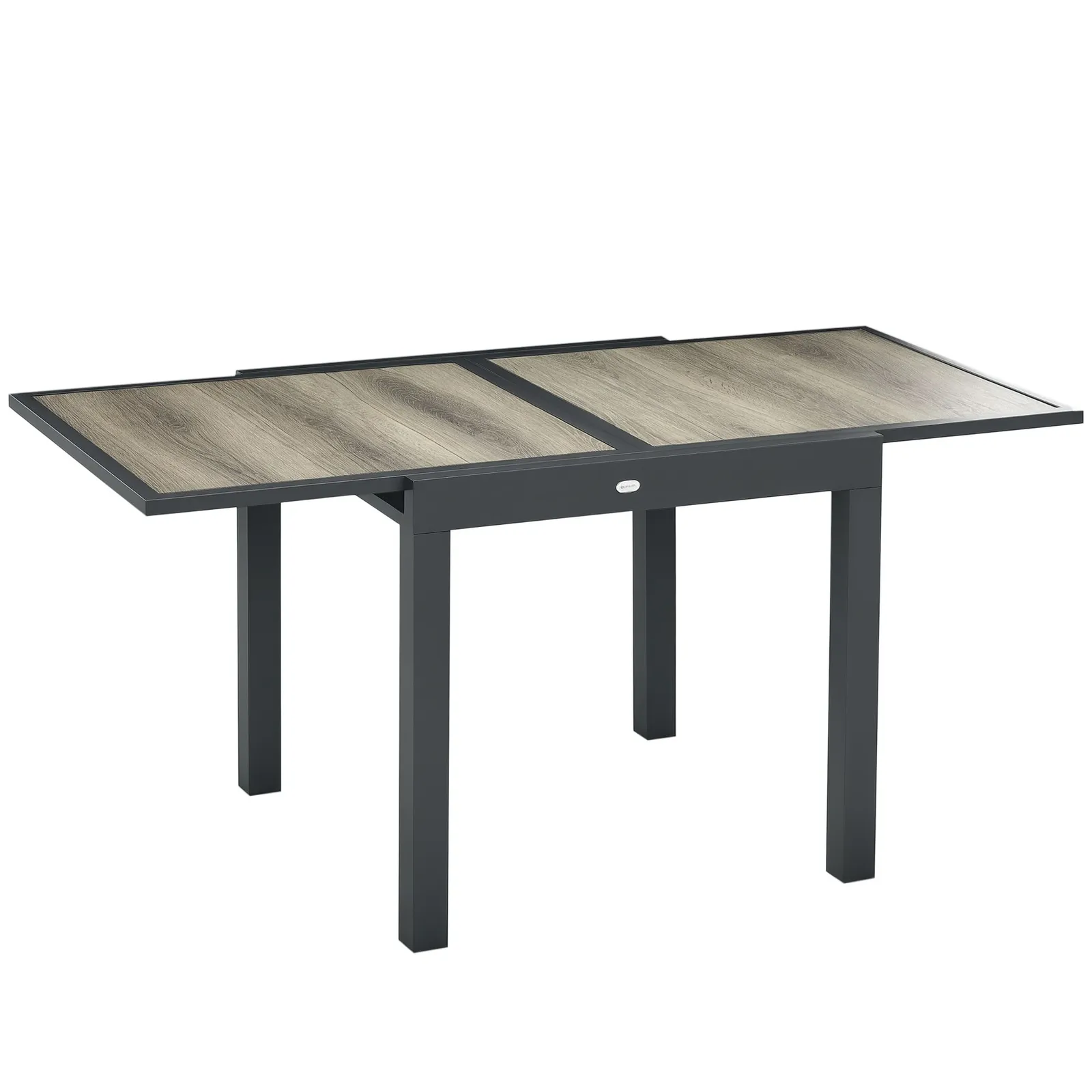 OUTSUNNY Extendable Outdoor Dining Table Aluminium Rectangle Patio Table in Beige 2