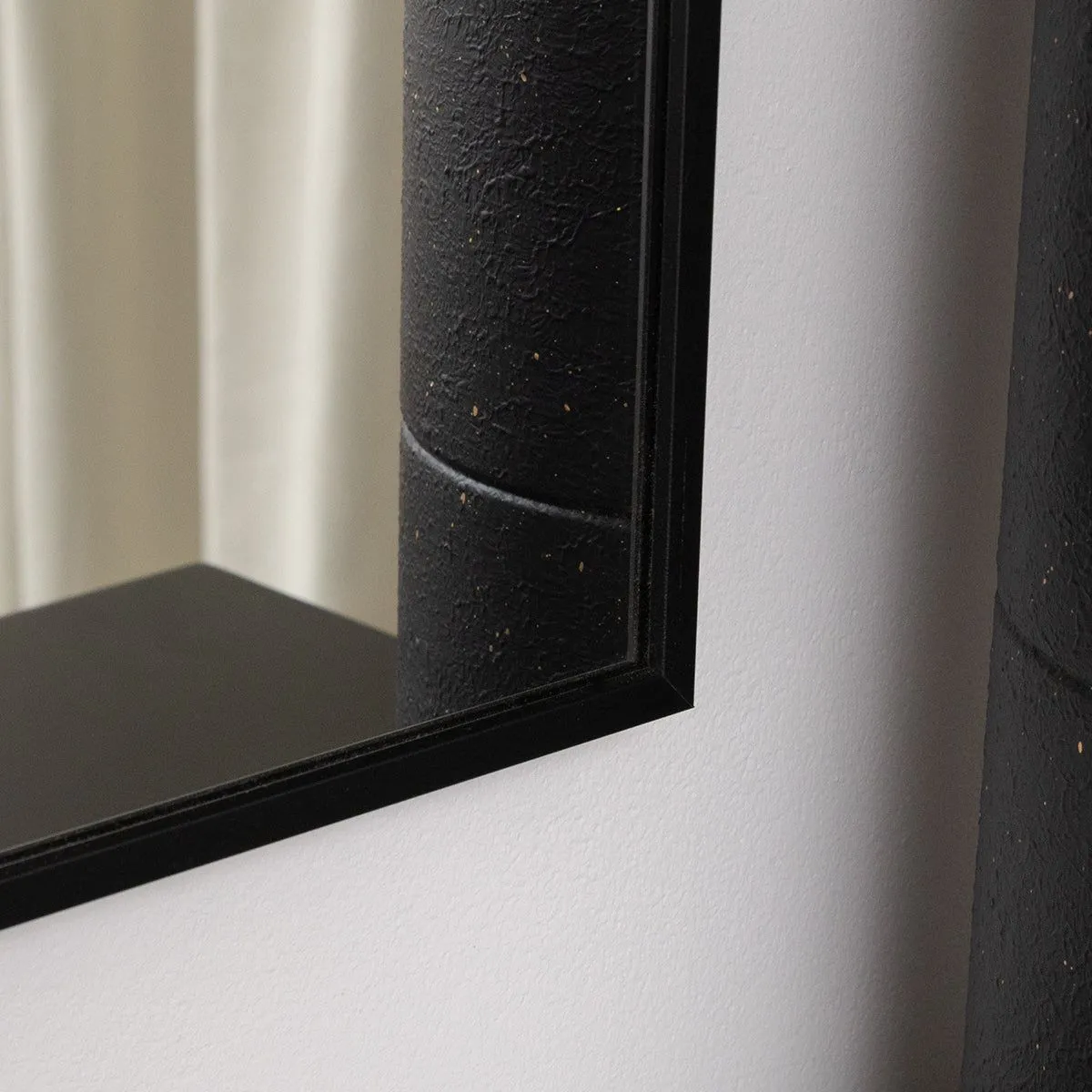 Melody Maison Large Black Thin Framed Wall Mirror 100cm X 50cm 6