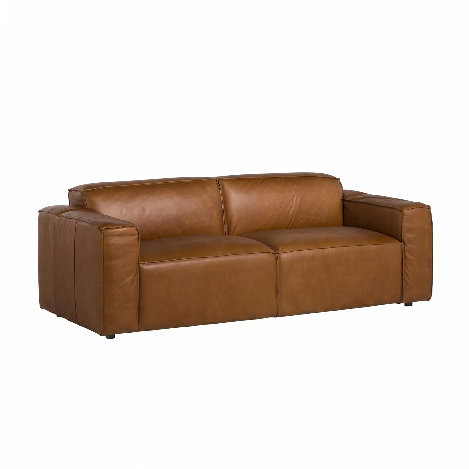 Horne 2 Seater Sofa Brown+Dusty Oak Leather | Barker & Stonehouse 3