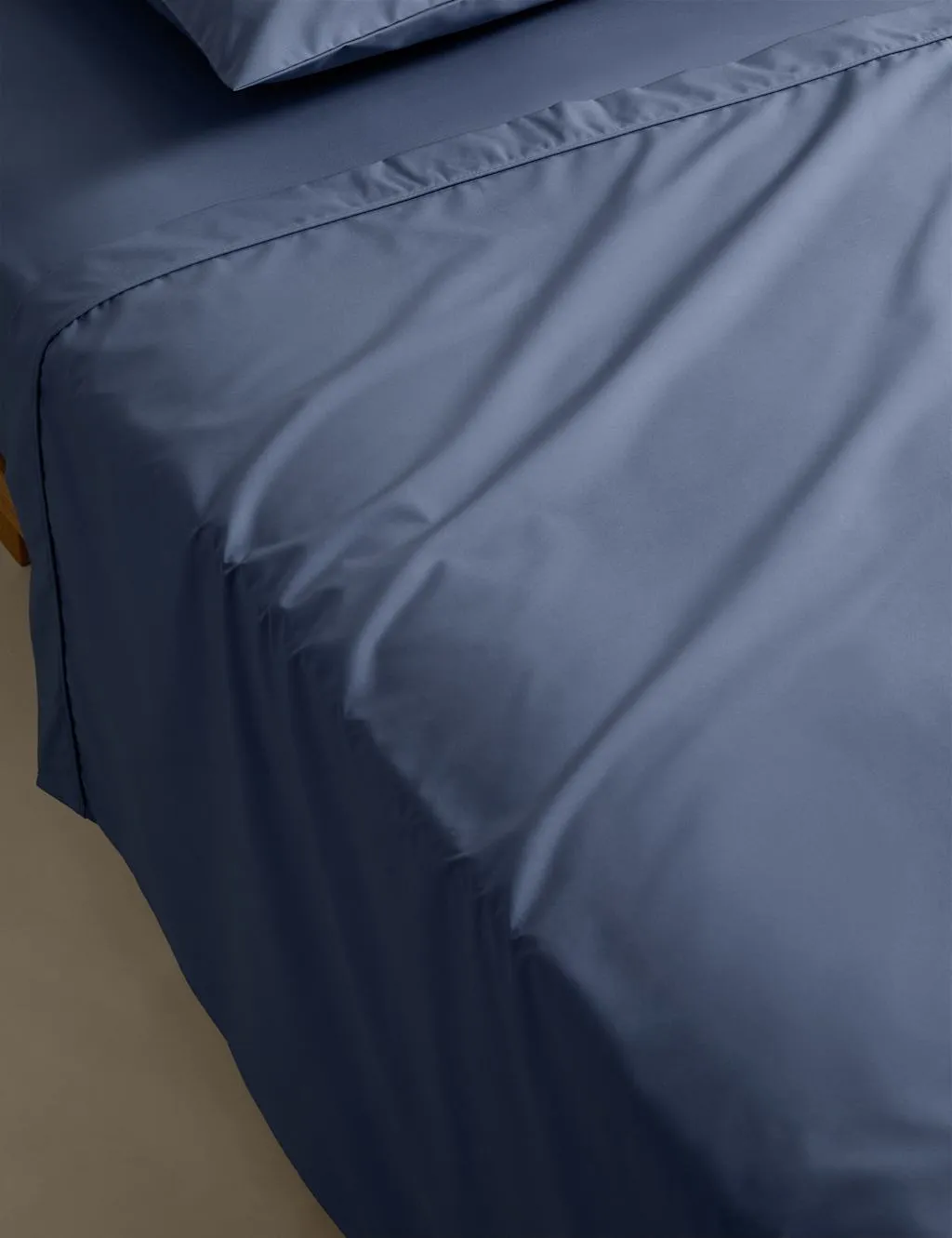 M&S Egyptian Cotton 230 Thread Count Flat Sheet Slate Blue