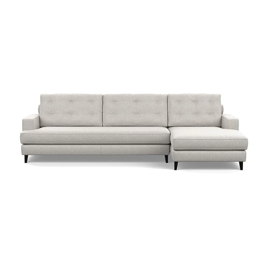 Heal's Mistral Right Hand Facing Corner Sofa Chunky Boucle Ecru Black Feet 1