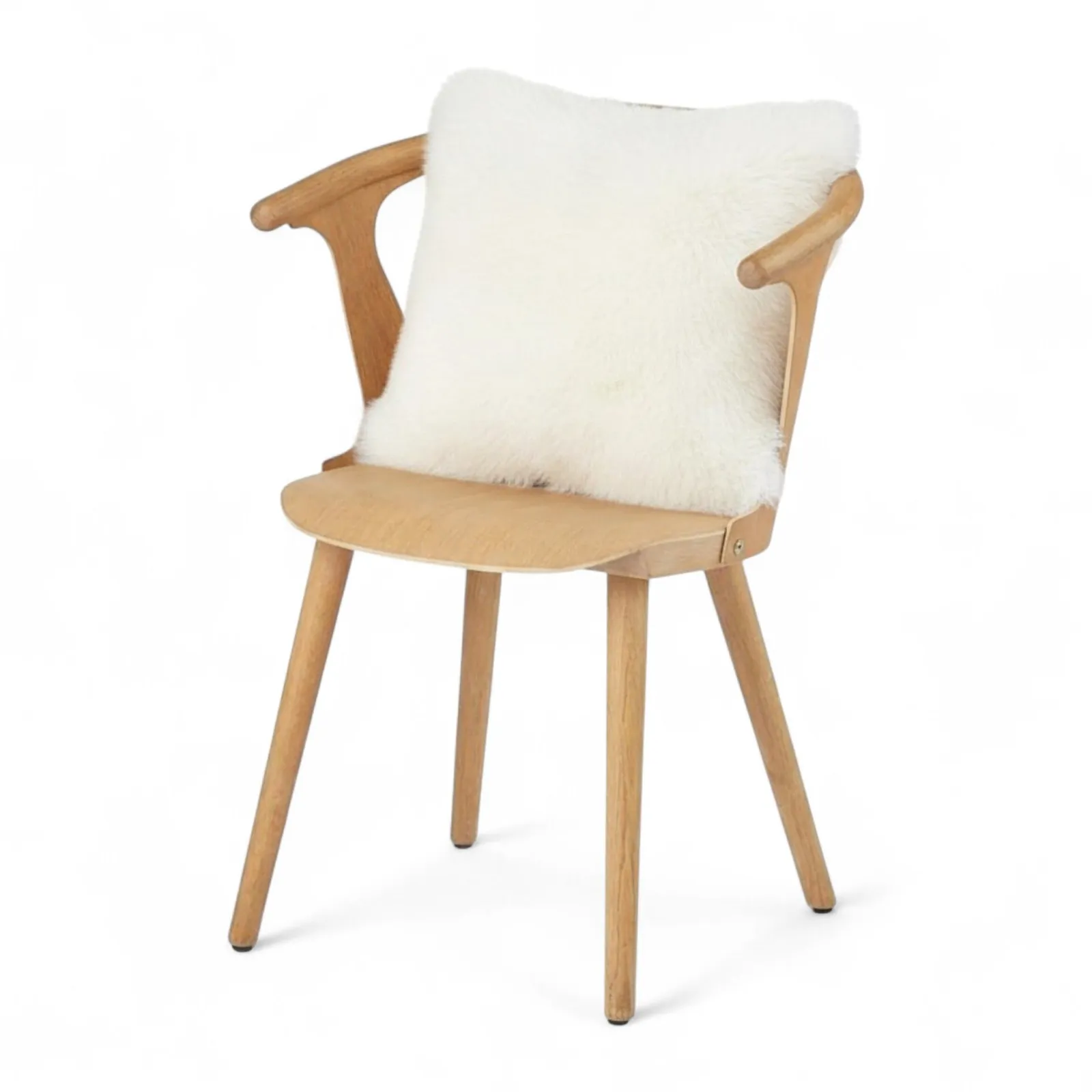 Infinity Leather Luxury Genuine Sheepskin 40x40cm Real Wool Single Sided Cushion in Ivory
