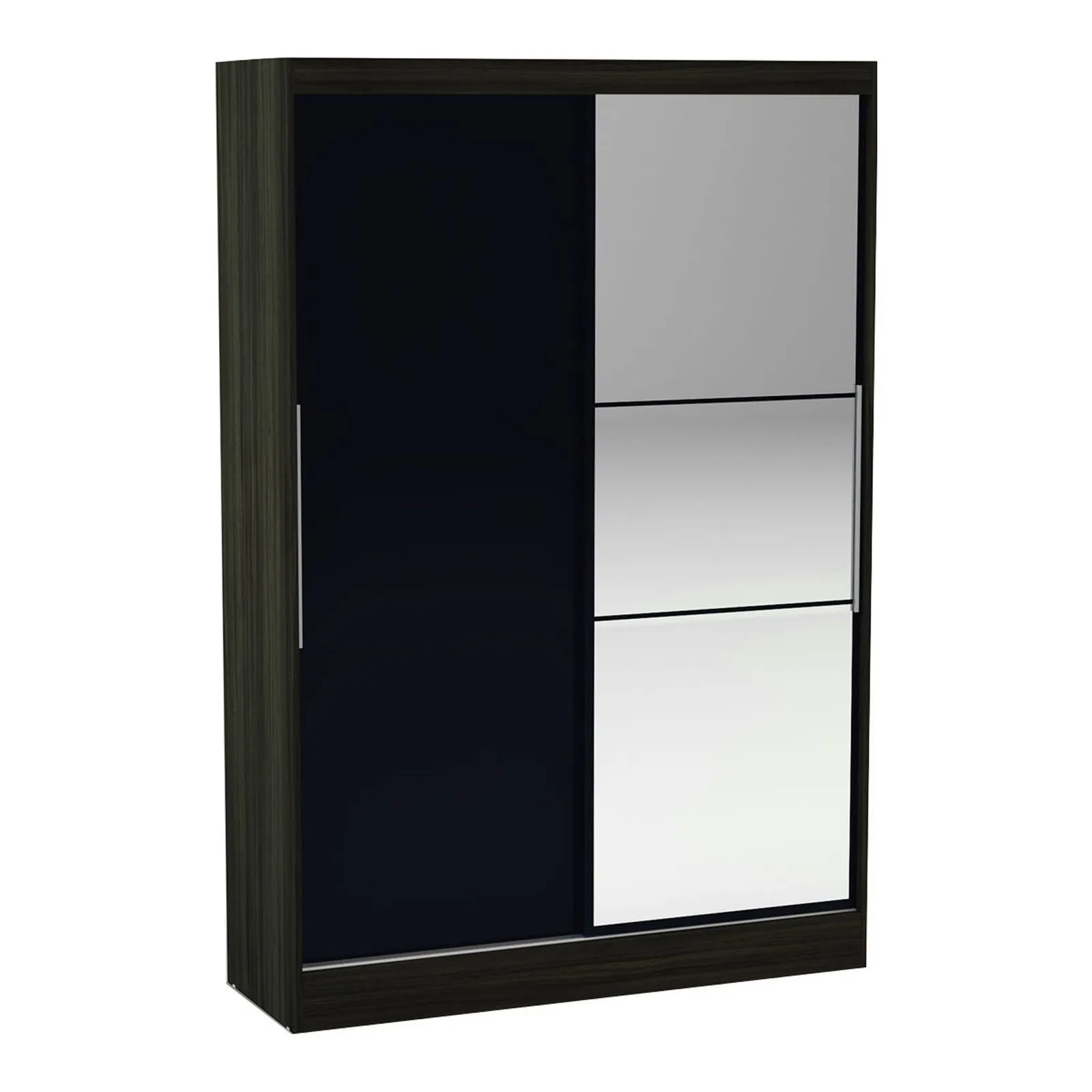 Lynx 2 Door Sliding Mirrored Wardrobe Natural/Black