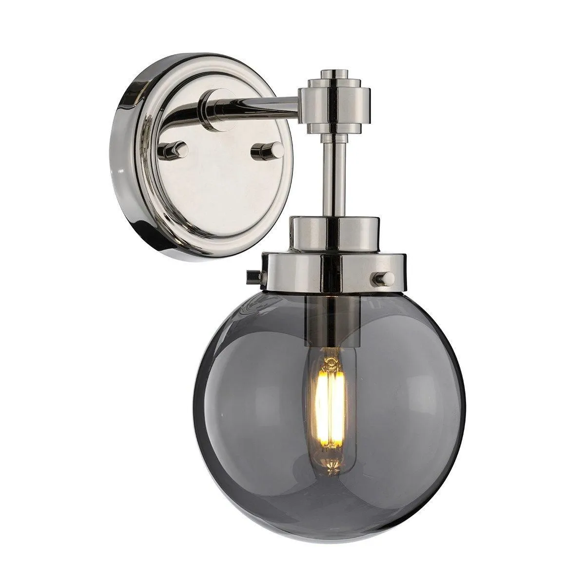 Netlighting Kula 1 Light Wall Light Polished Nickel E14 in Grey