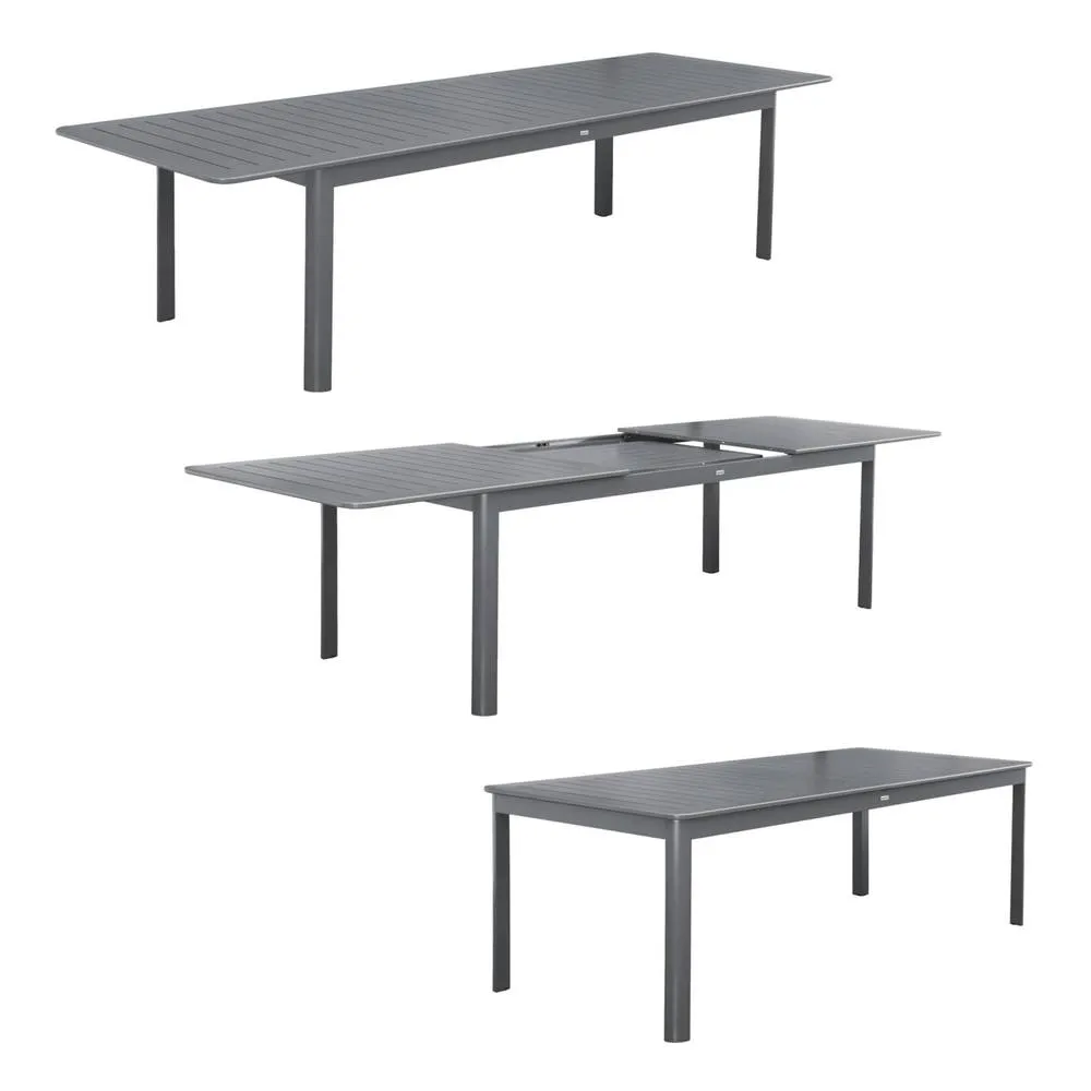 sweeek 10-seater extendable aluminium garden table in Dark Grey 5