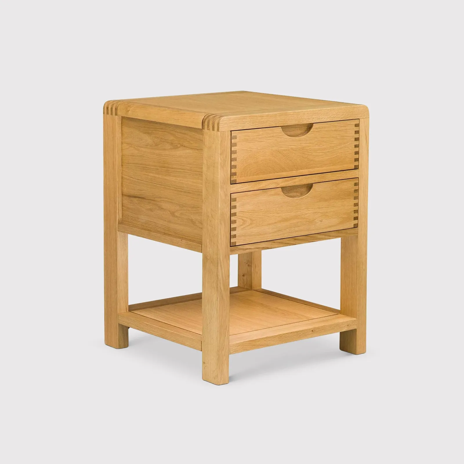 Ercol Bosco 2 Drawer Bedside Cabinet, Neutral Oak | Barker & Stonehouse