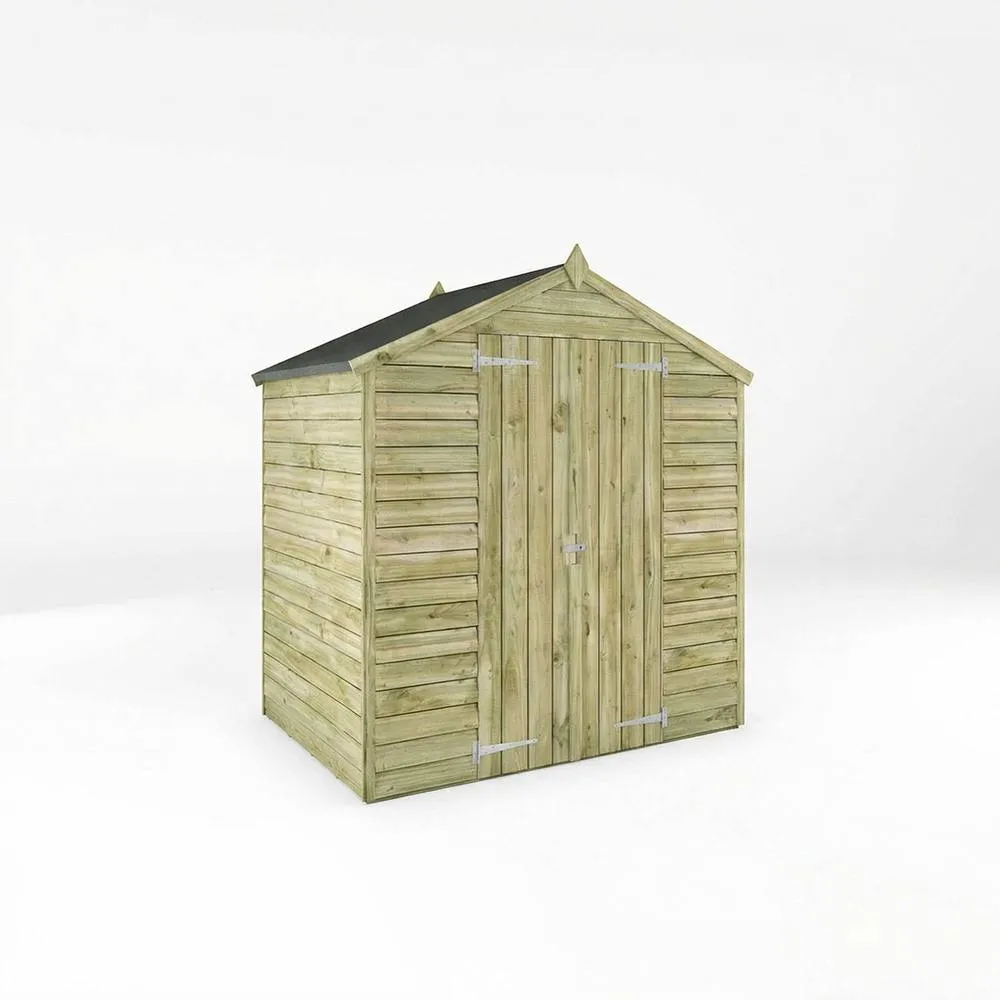 Mercia 4 x 6 Feet Overlap Apex Windowless Shed - L120.9 x W190.4 x H198.6 cm in Brown