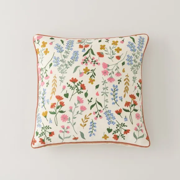 Embroidered Ditsy Floral Cushion 3