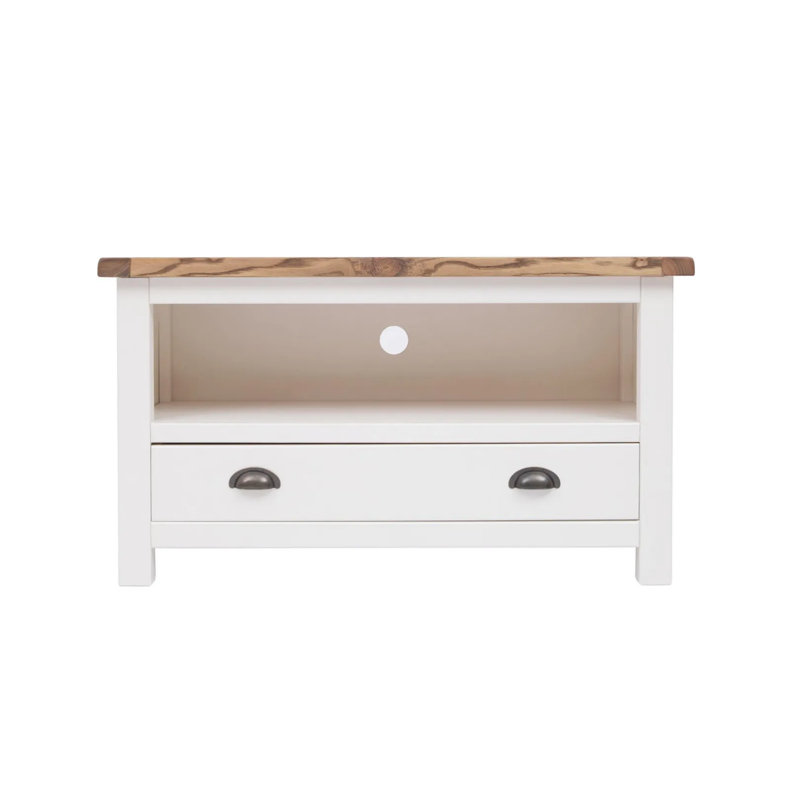 Cabinet Bits Lovere Off-White 1 Drawer TV Cabinet Brass Cup Handle