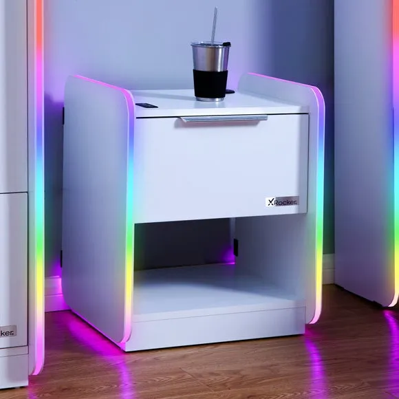 X Rocker Electra Bedside Table with Wireless Charging and LED Lights 1
