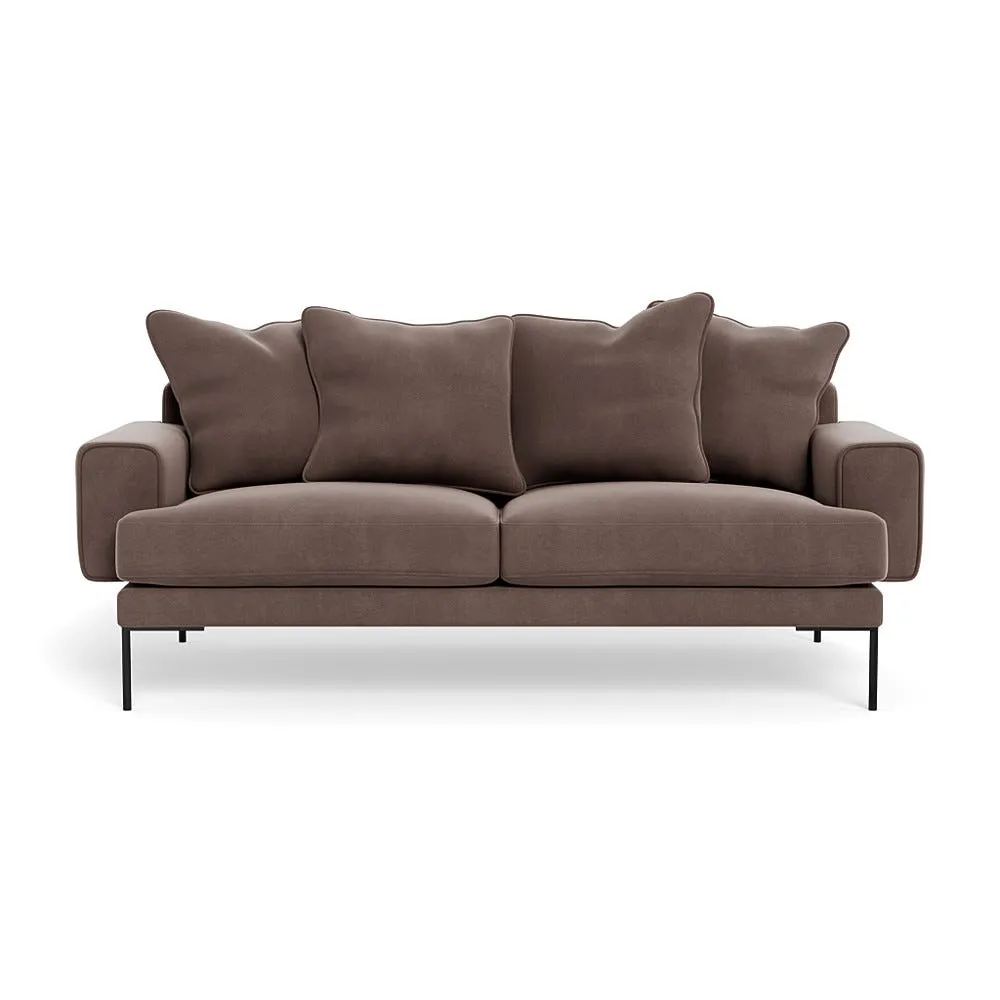 Heal's Torrington 3 Seater Sofa Smart Velvet Mouse Black Feet