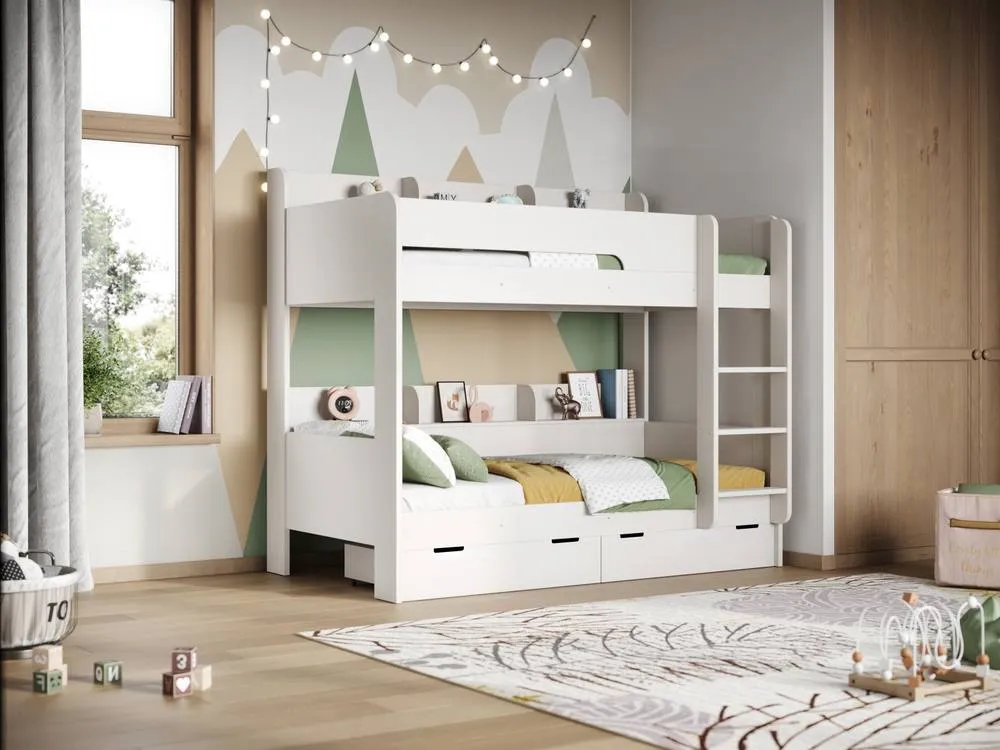 Flair Eddie Storage Bunk Bed in White 5