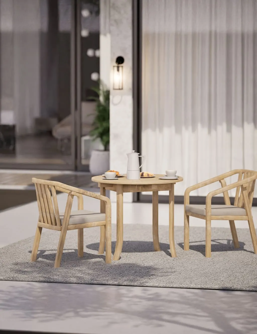 Royalcraft Maris 2-Seater Round Bistro Set Natural
