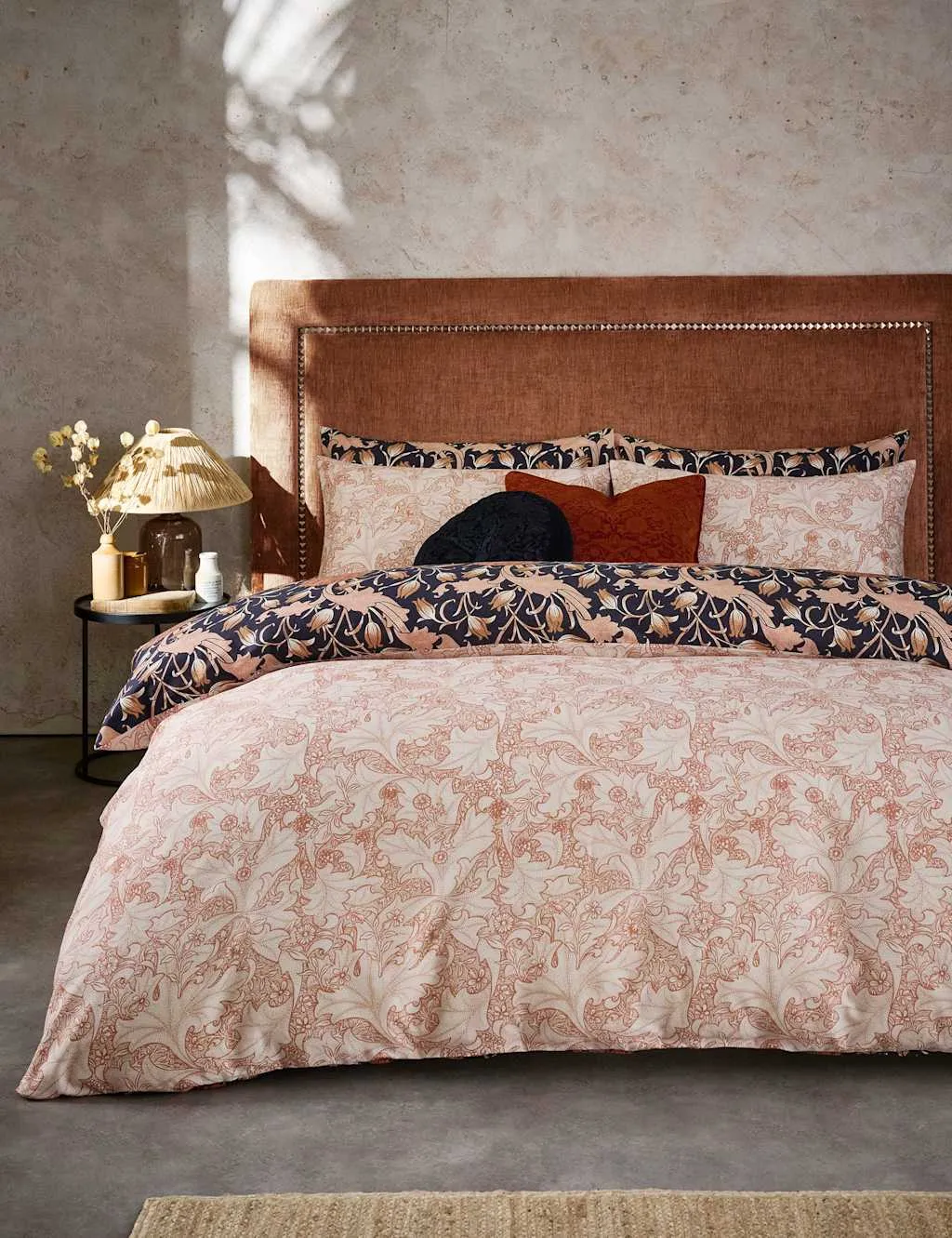 William Morris At Home Set of 2 Pure Cotton Wild Tulip Pillowcases Copper