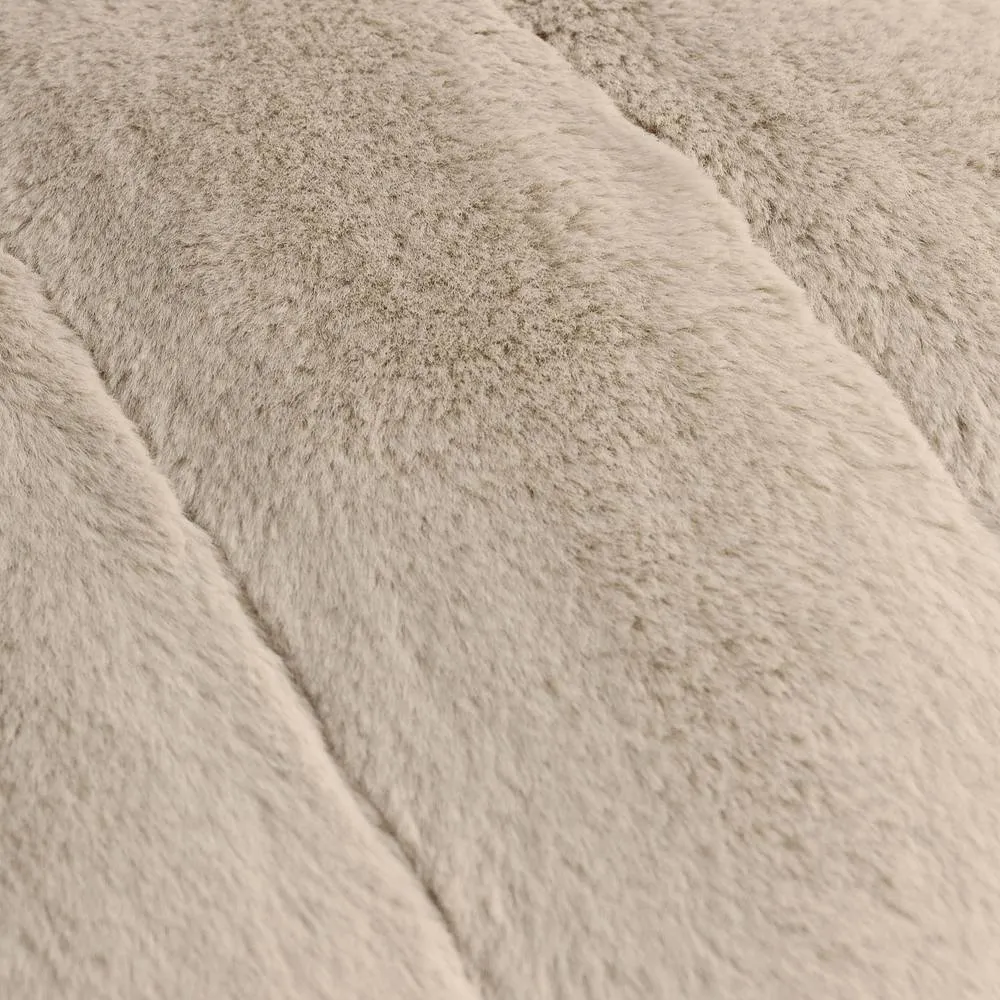 Paoletti Empress Faux Fur Cushion in Light Beige 4