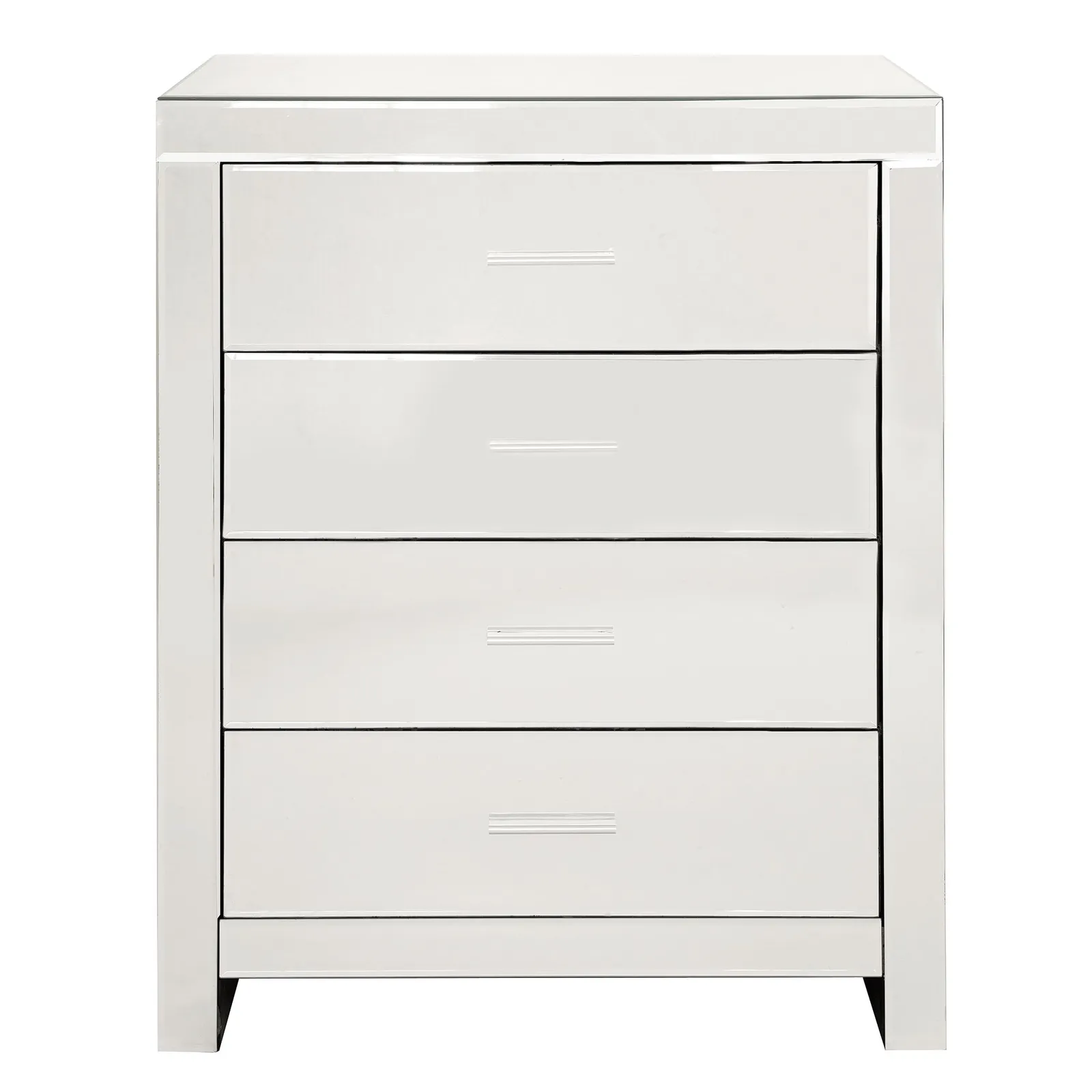 Venetian Mirrored 4 Drawer Chest Clear