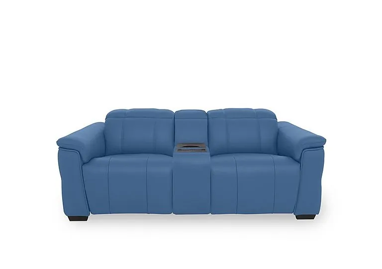 Inca NC Leather 2 Seater Power Recliner Sofa with Power Headrests and Fridge Console - Aegean - Sofas and Armchairs - In Time for Christmas