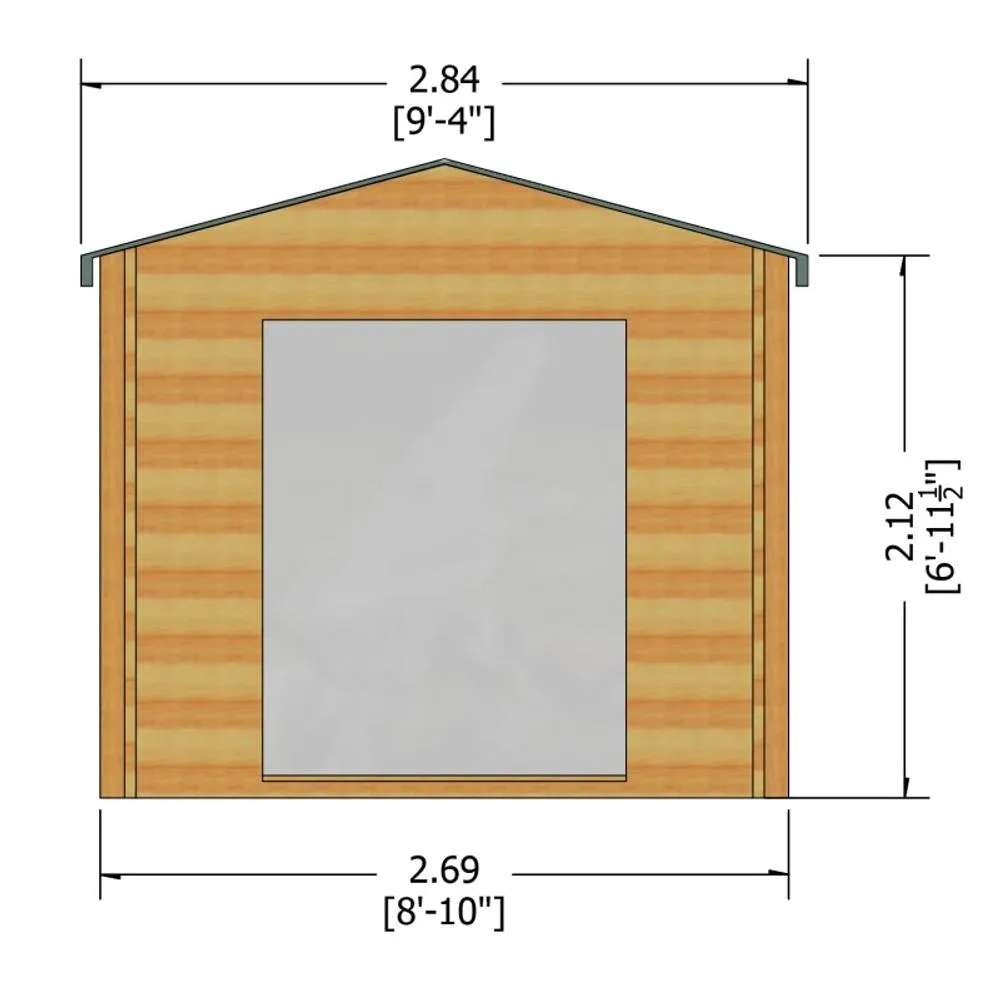 Shires Bradley 19 mm Log Cabin 9 x 9 Feet in Natural 3