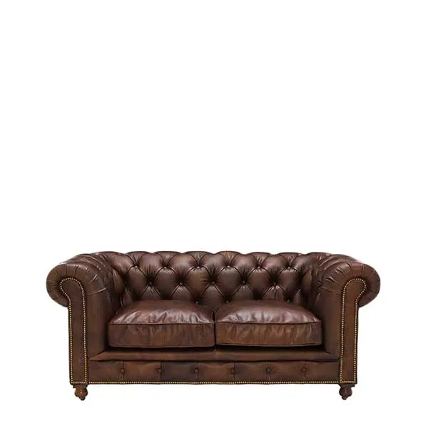 Asquith Leather 2 Seater Chesterfield Sofa  - Barker & Stonehouse