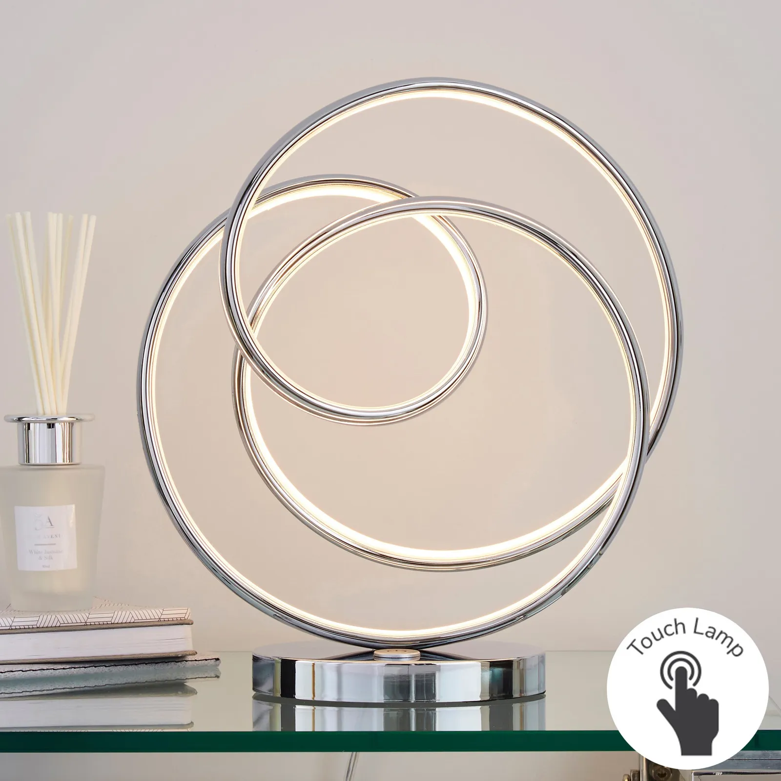Lasse Integrated LED Touch Dimmable Table Lamp Chrome