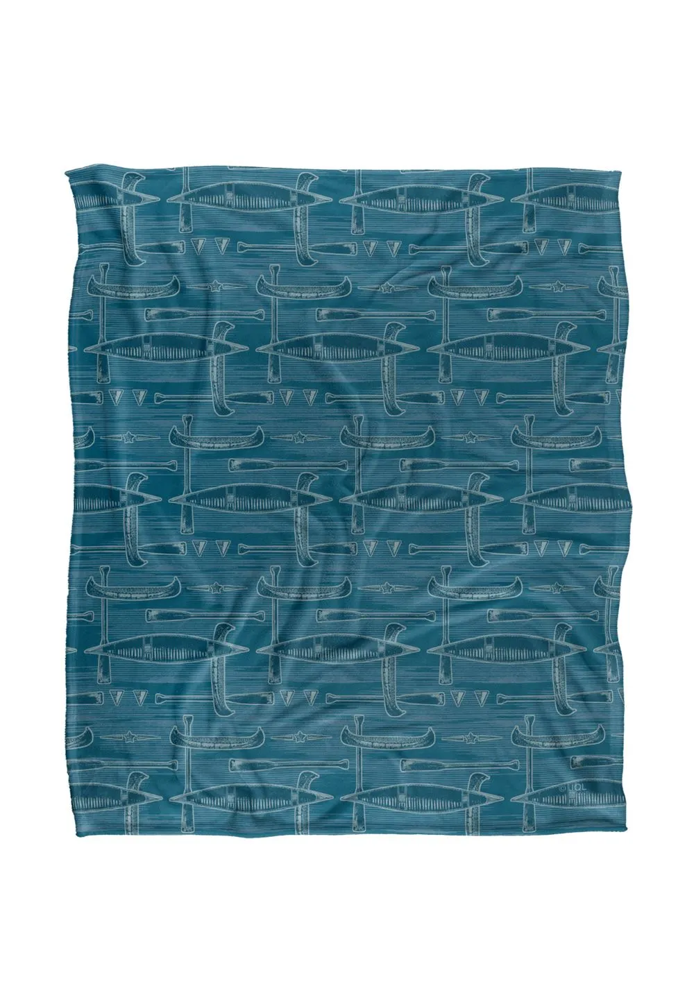 JQ Licensing Jl-Jp Lodge Canoe Pattern 2 Silky Touch Super Soft Throw Blanket 152 X 127 cm in White