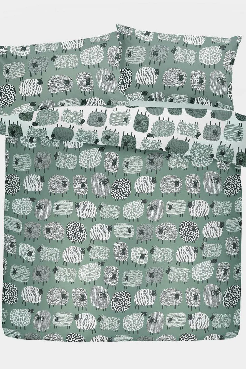 Fusion 'Dotty Sheep' Fun Reversible Duvet Cover Set in Duck Egg Blue 4