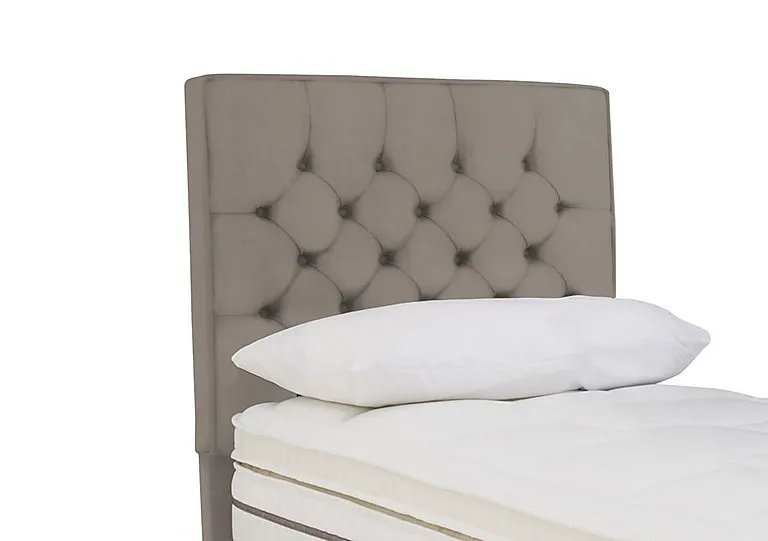 Bourbon Floor Standing Headboard - Single - Plush Light Grey - Bedroom Furniture