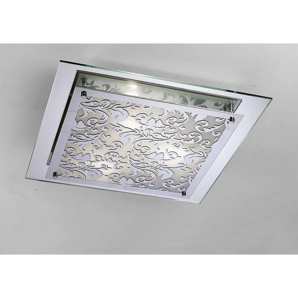 Netlighting Roveta Flush CeilingWall Lamp 3 Light E27 Polished Chrome in Grey 2