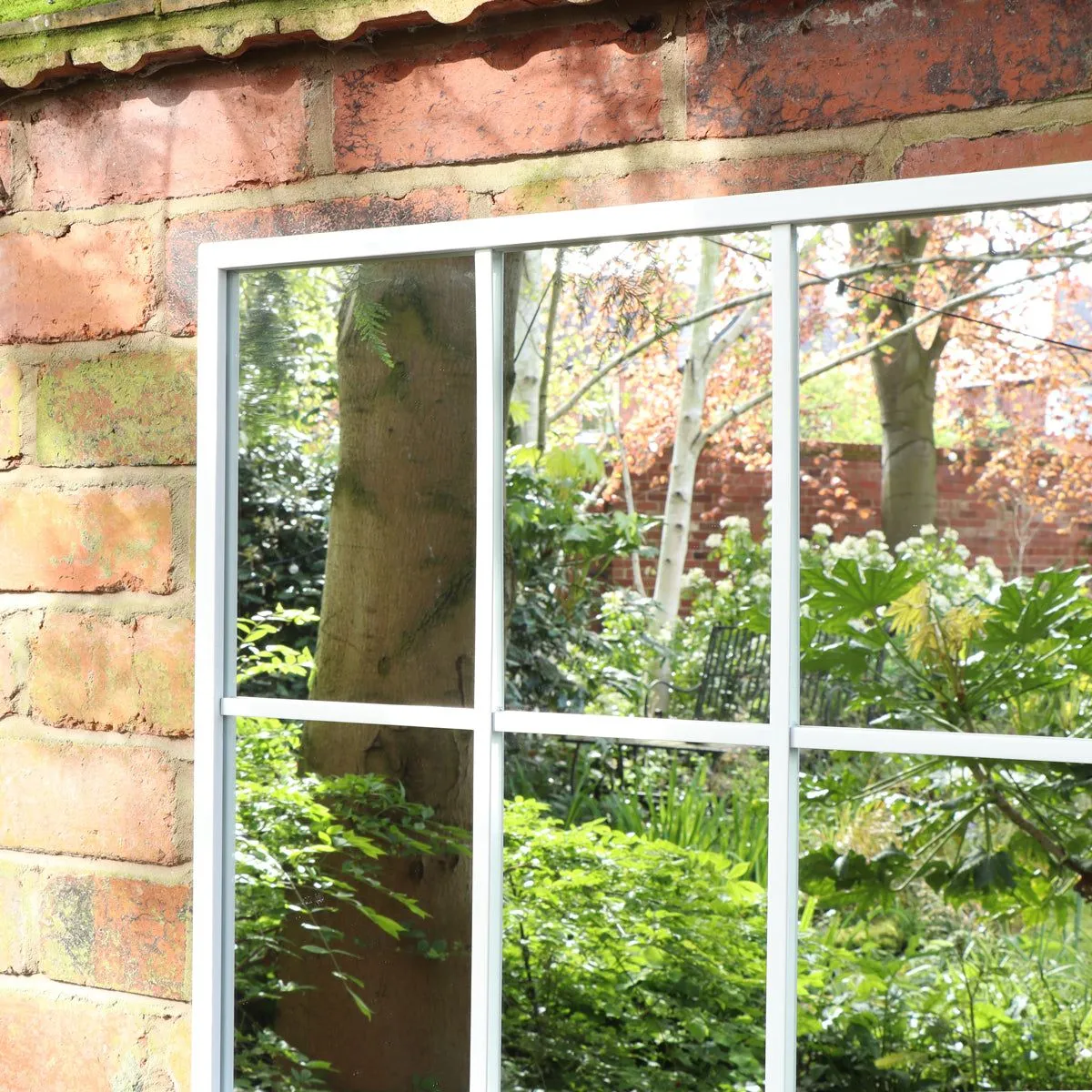 Melody Maison Extra Large White Window Mirror 144cm X 59cm 3