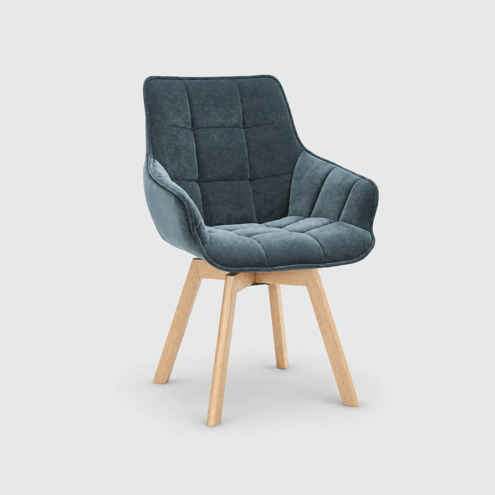 Jasper Dining Armchair With 360 Swivel, Blue Fabric | Barker & Stonehouse 1