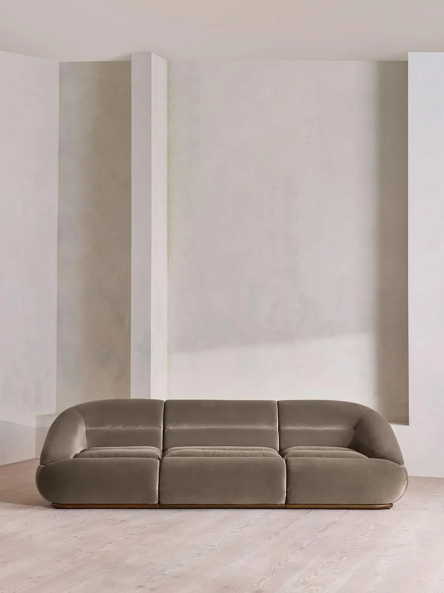 Edison Modular Sofa, Four Seater, Velvet, Taupe