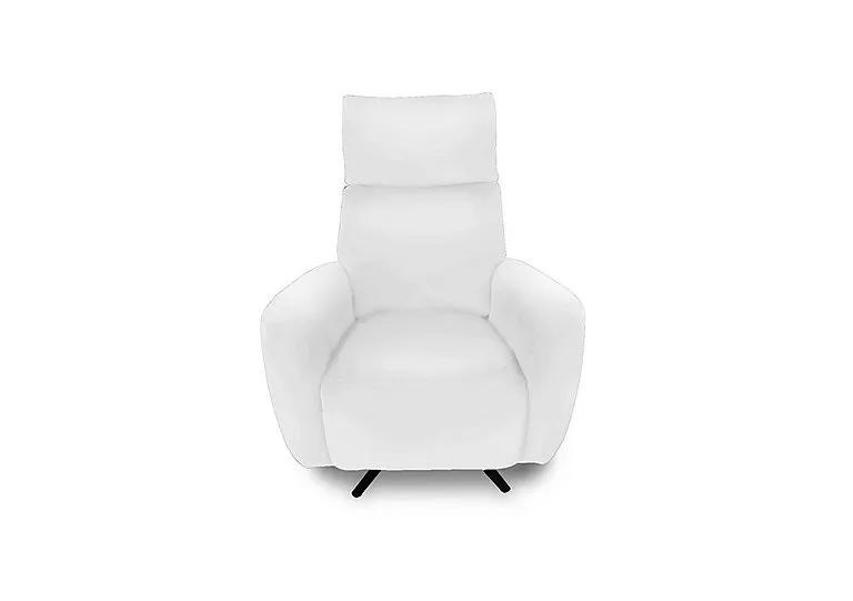 Designer Chair Collection Granada Leather Power Recliner Swivel Chair with Massage Feature - BV Star White