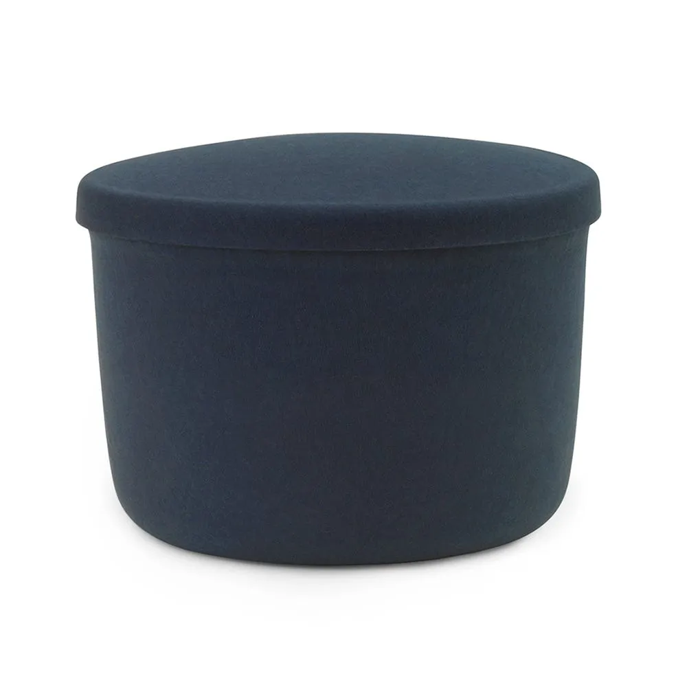 Normann Copenhagen Hide Storage Pouf Small Steel Blue 2