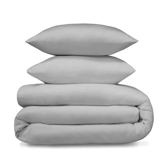 Super Soft Microfibre Plain Duvet Cover and Pillowcase Set 4