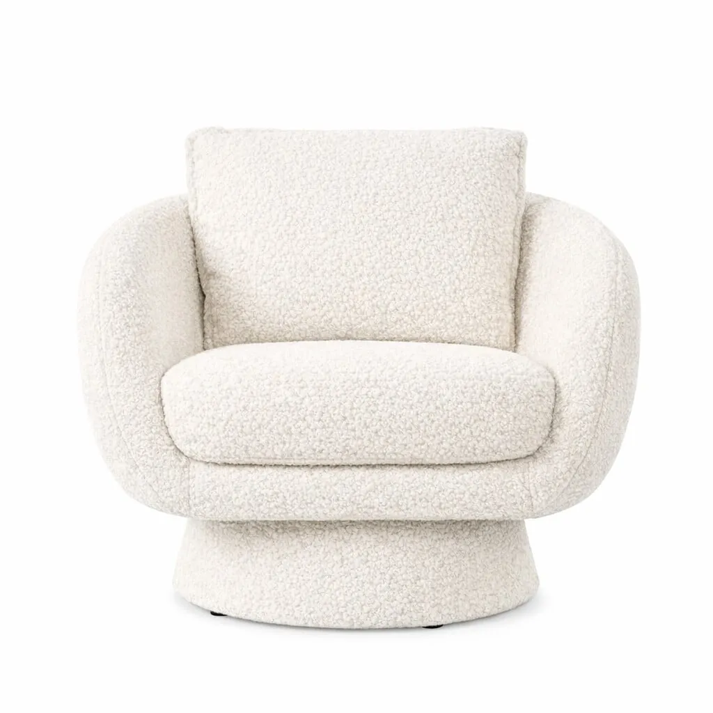 Francois Turning Loungechair, White Fabric | Barker & Stonehouse 2