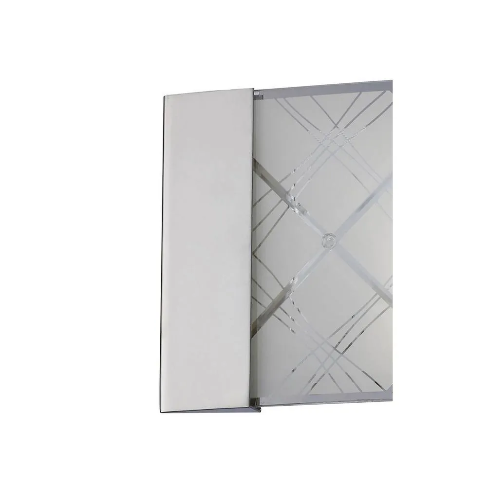 Netlighting Aries Flush Wall Lamp 2 Light Polished Chrome Glass in Grey 4